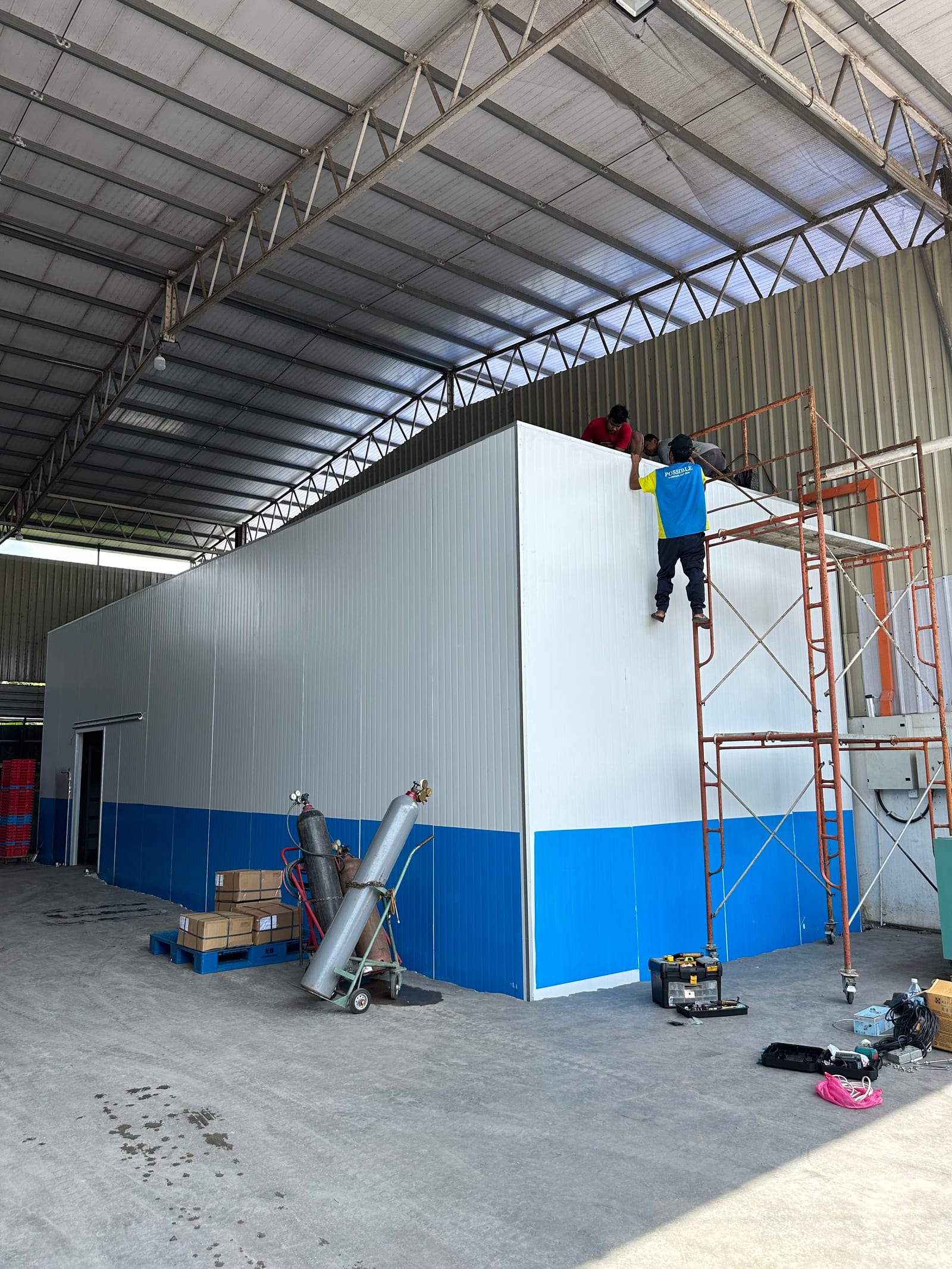 Unifrost cold room under construction inside a customer plant